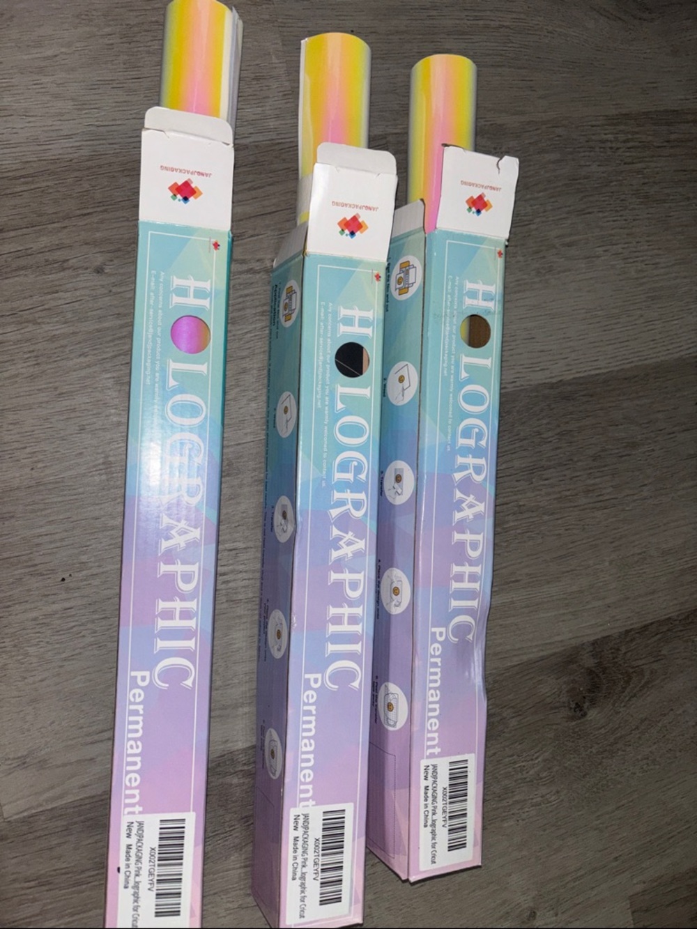 Holographic Permanent Vinyl Rolls - Pastel Rainbow